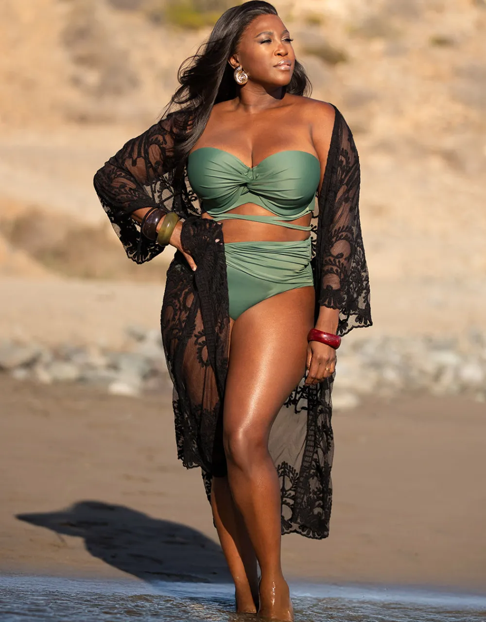 Beach-Kimono Mambo long black*SugarShape Best