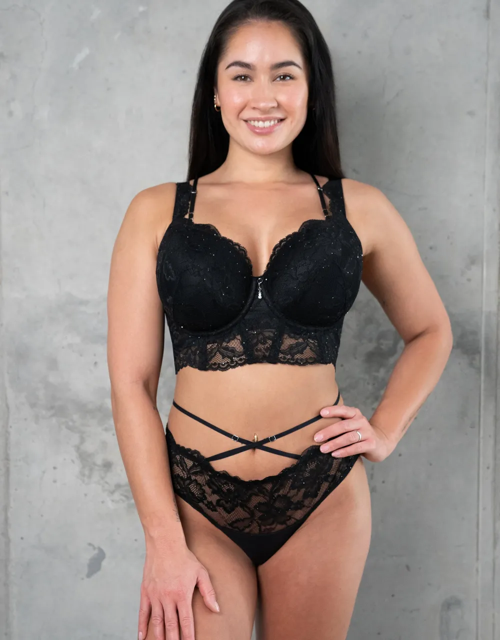 BH True Glam black + BH-Kette Jewel*SugarShape New