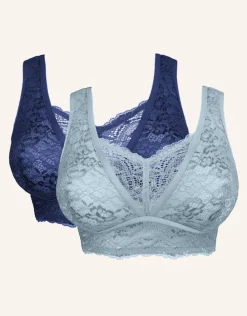 Bralette-Set 2x Eliana bluegrey/marine*SugarShape Discount