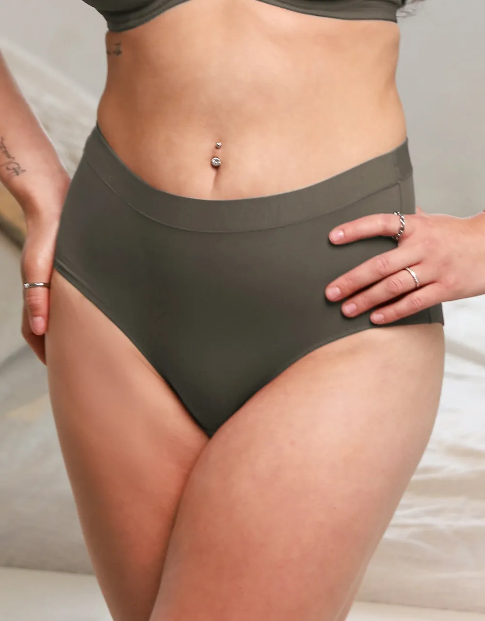 High-Panty Cozy Basic olive*SugarShape Discount
