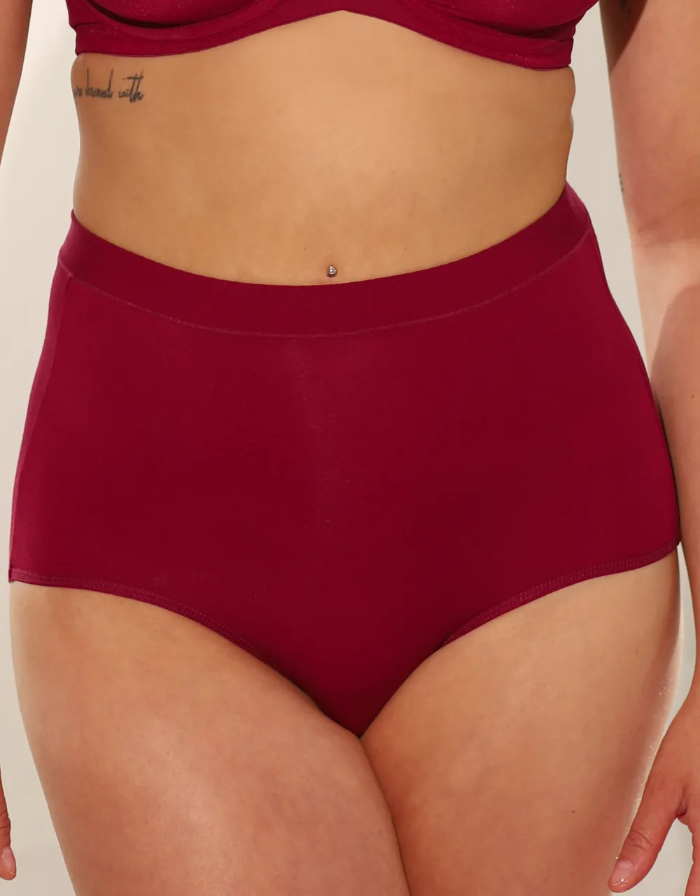 High-Waist-Panty-Set 2x Cozy Basic bordeaux*SugarShape New