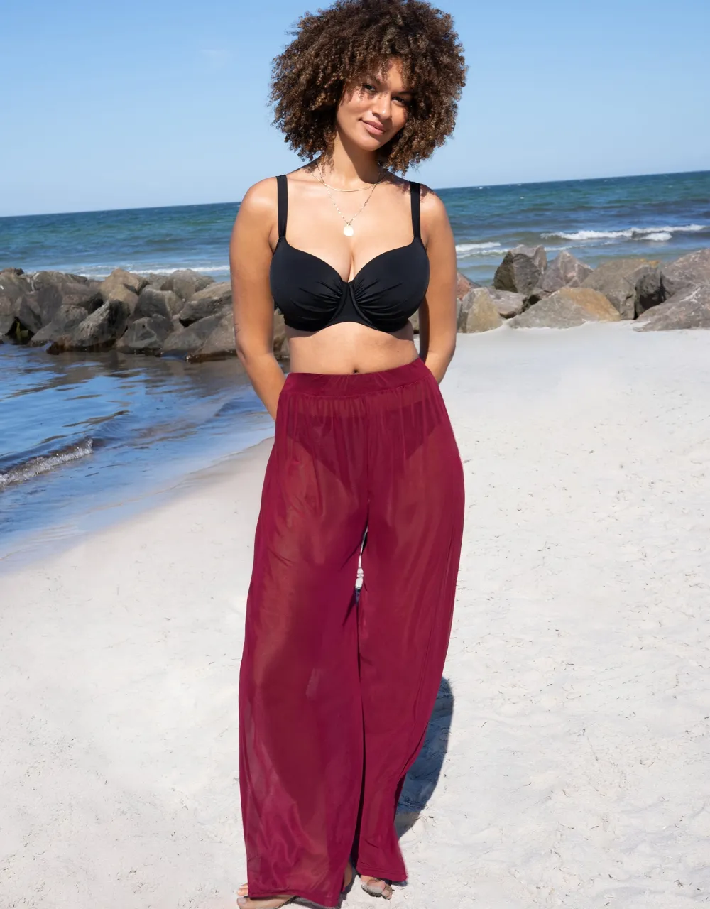 Hose Sheer transparent bordeaux*SugarShape Clearance