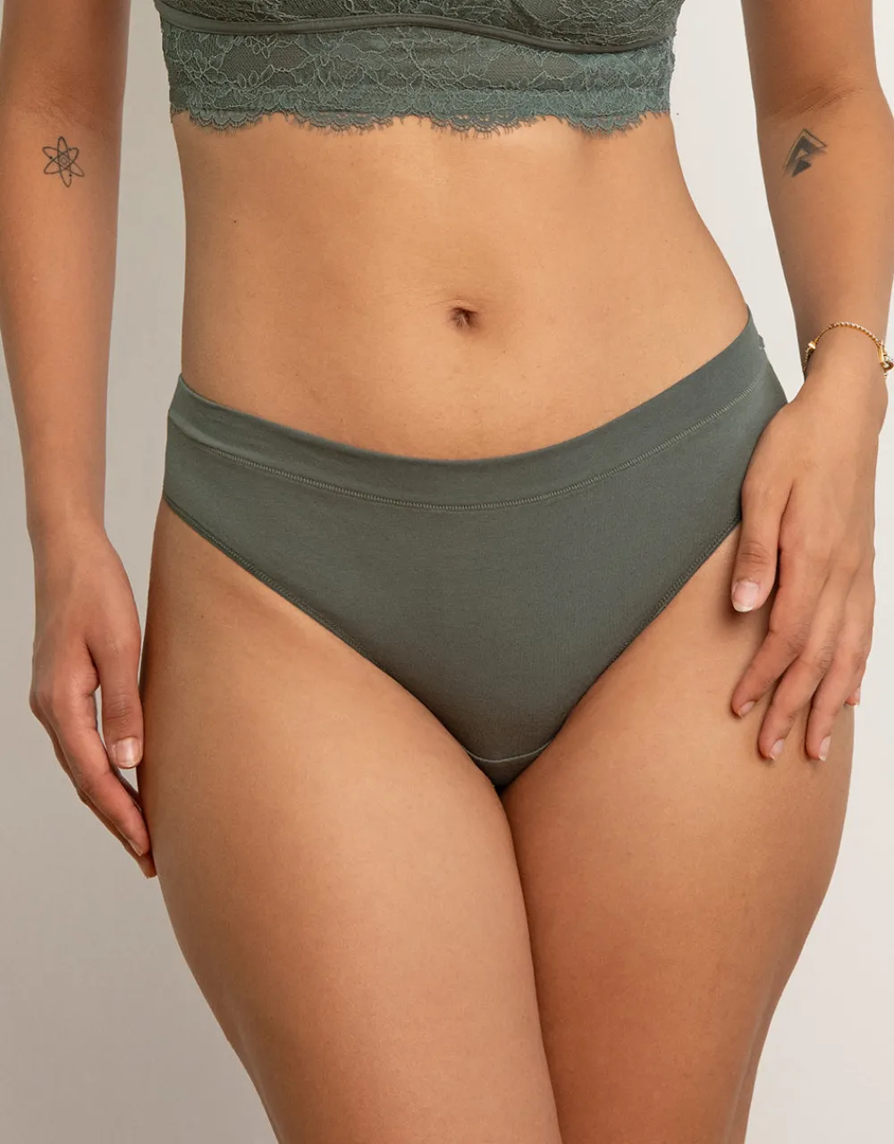 String-Set 2x Cotton Basic olive*SugarShape New