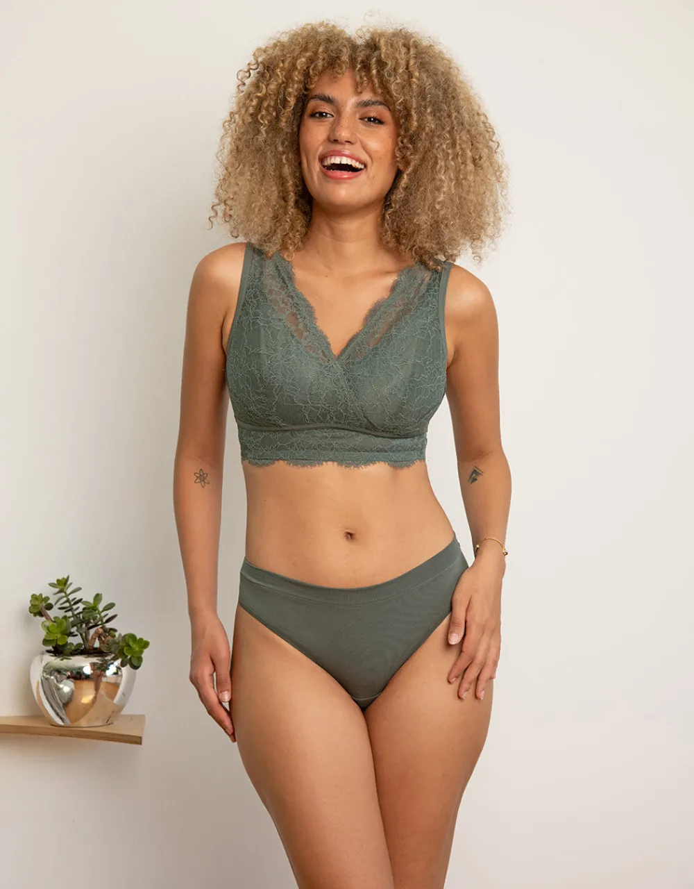 String-Set 2x Cotton Basic olive*SugarShape New